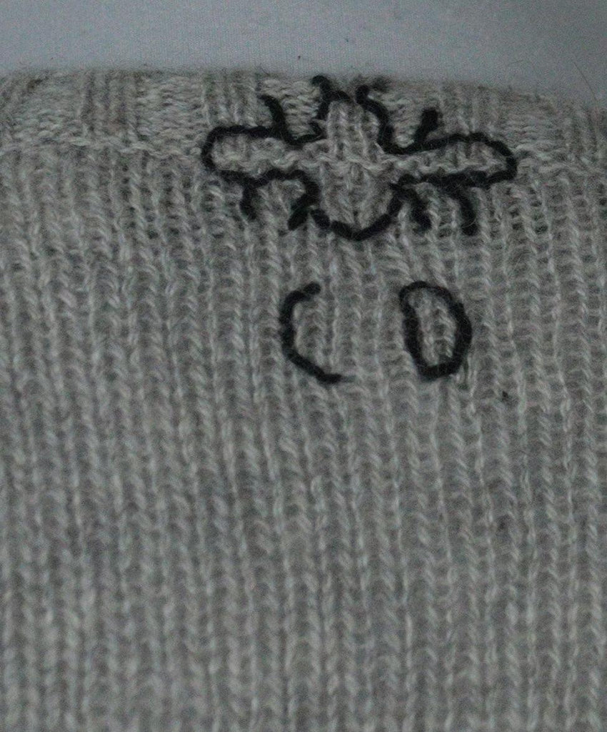 Christian Dior Grey & Gold Cashmere Sweater sz 4 - Michael's Consignment NYC