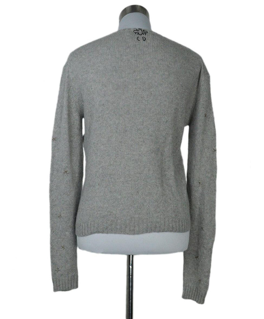 Christian Dior Grey & Gold Cashmere Sweater sz 4 - Michael's Consignment NYC