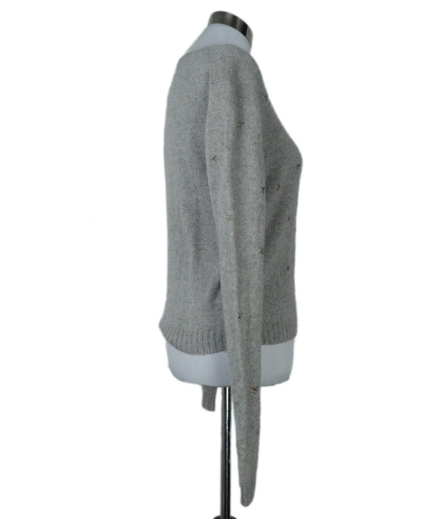 Christian Dior Grey & Gold Cashmere Sweater sz 4 - Michael's Consignment NYC