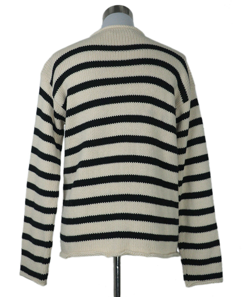 Christian Dior Ivory & Black Striped Sweater sz 12 - Michael's Consignment NYC