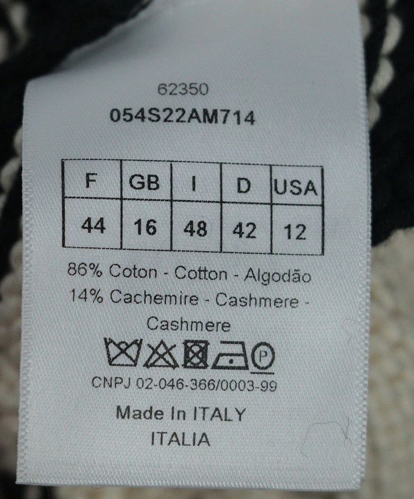Christian Dior Ivory & Black Striped Sweater sz 12 - Michael's Consignment NYC