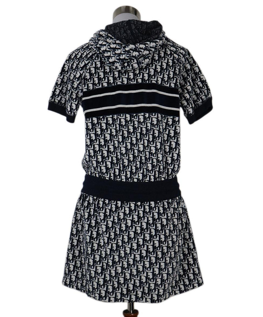 Christian Dior Navy & White Monogram Velour Dress sz 6 - Michael's Consignment NYC