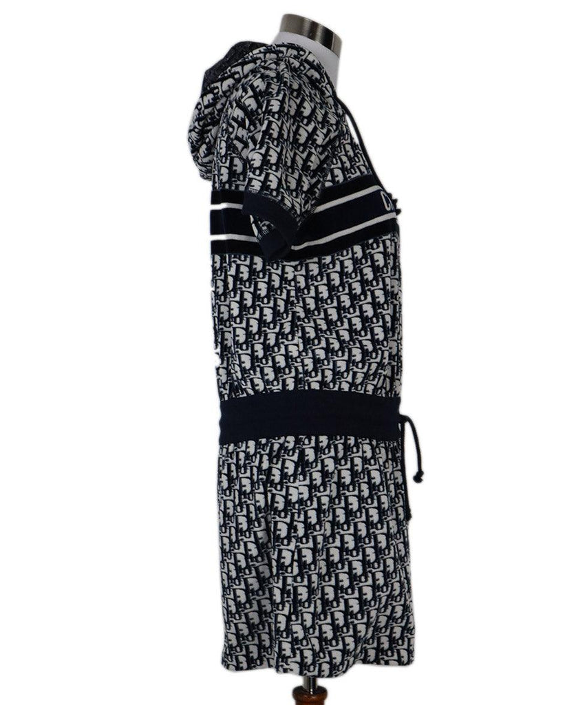 Christian Dior Navy & White Monogram Velour Dress sz 6 - Michael's Consignment NYC