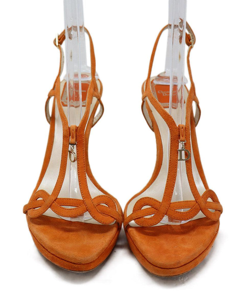 Christian Dior Orange Suede Platform Sandals sz 10 - Michael's Consignment NYC