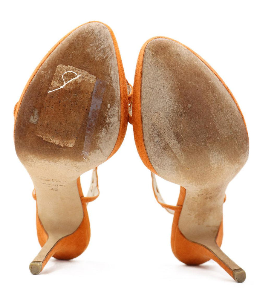 Christian Dior Orange Suede Platform Sandals sz 10 - Michael's Consignment NYC