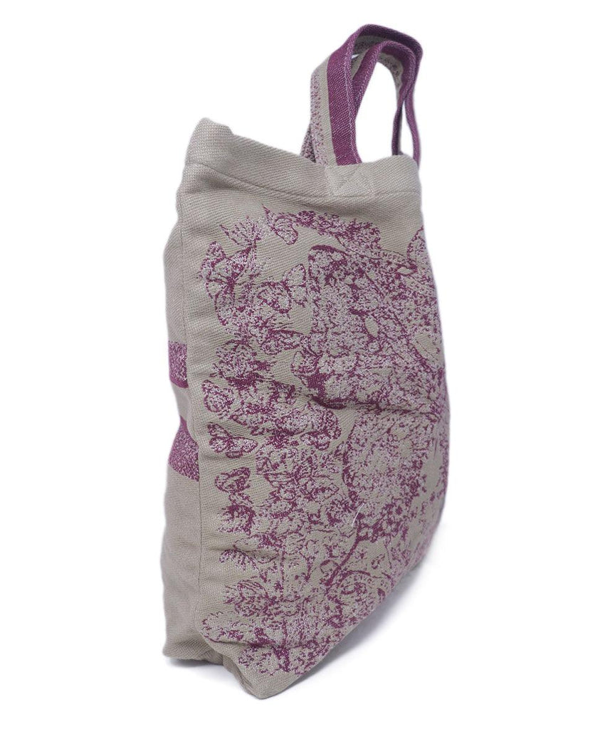 Christian Dior Tan & Pink Embroidered Tote - Michael's Consignment NYC