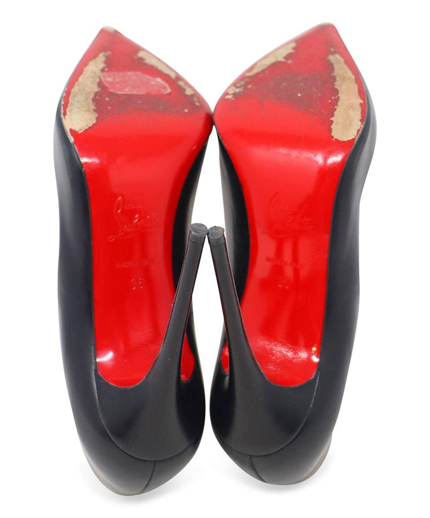 Christian Louboutin Black Leather Heels sz 6 - Michael's Consignment NYC
