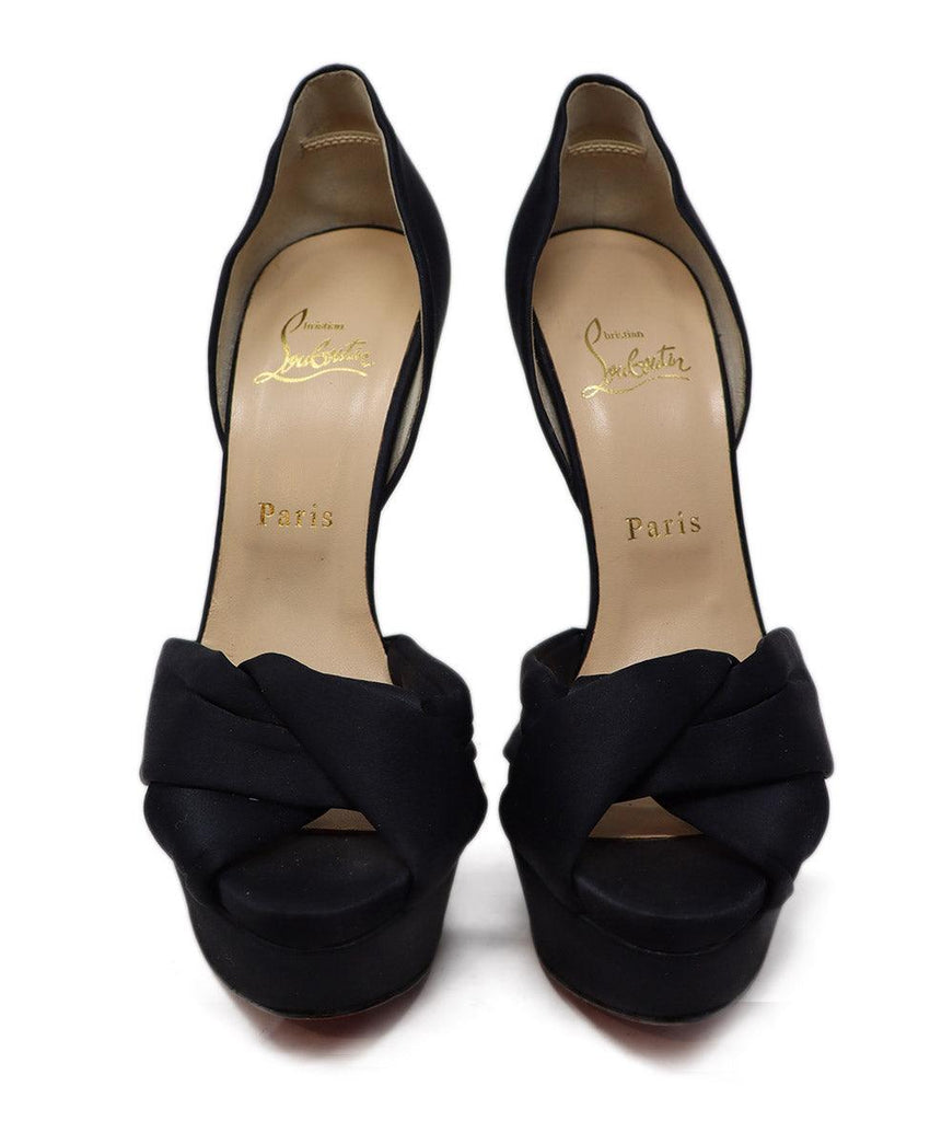 Christian Louboutin Black Satin Platform Heels sz 9.5 - Michael's Consignment NYC