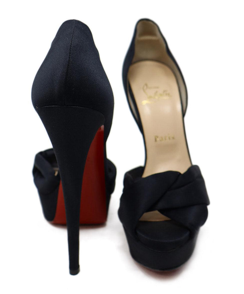 Christian Louboutin Black Satin Platform Heels sz 9.5 - Michael's Consignment NYC