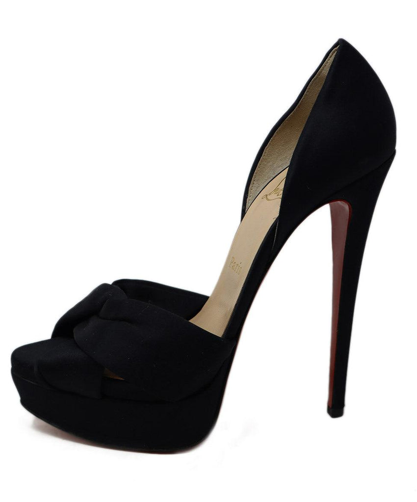 Christian Louboutin Black Satin Platform Heels sz 9.5 - Michael's Consignment NYC