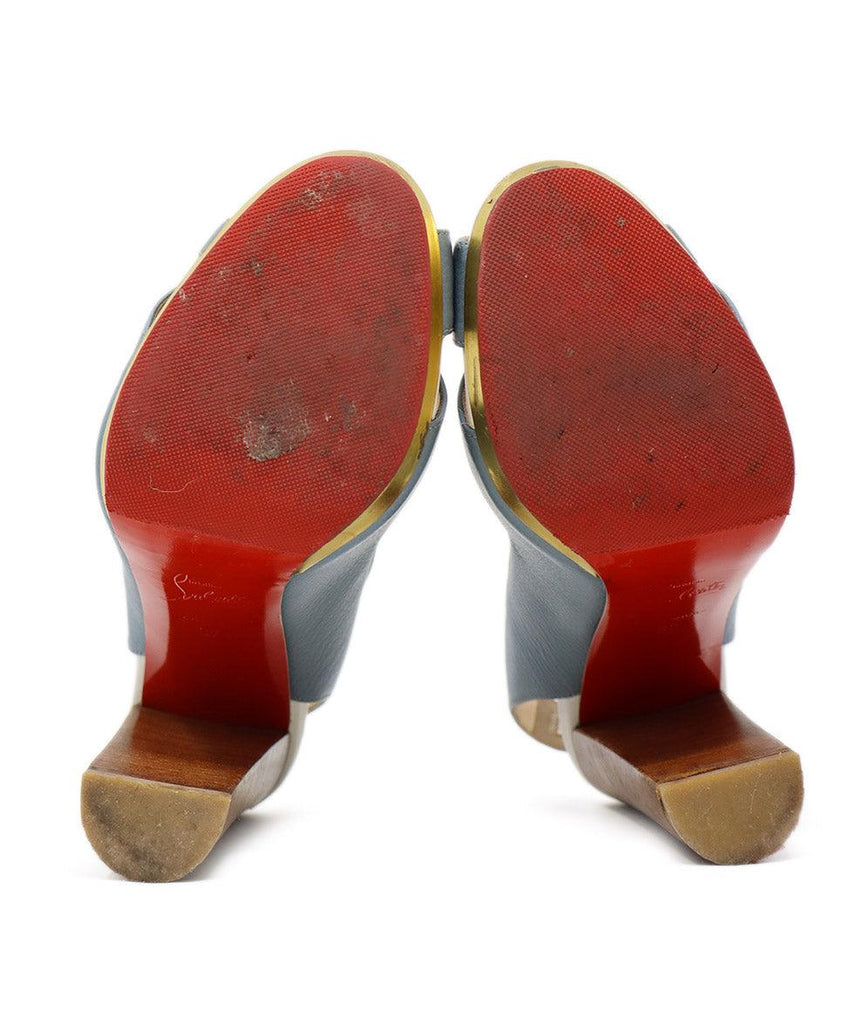 Christian Louboutin Blue White & Gold Leather Heels sz 7 - Michael's Consignment NYC