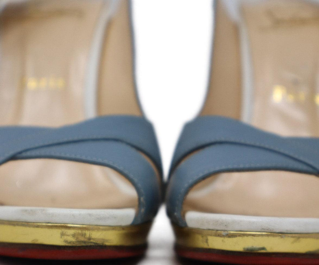 Christian Louboutin Blue White & Gold Leather Heels sz 7 - Michael's Consignment NYC