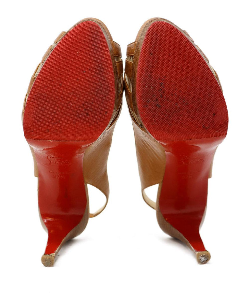 Christian Louboutin Tan Leather & Mesh Heels sz 7.5 - Michael's Consignment NYC