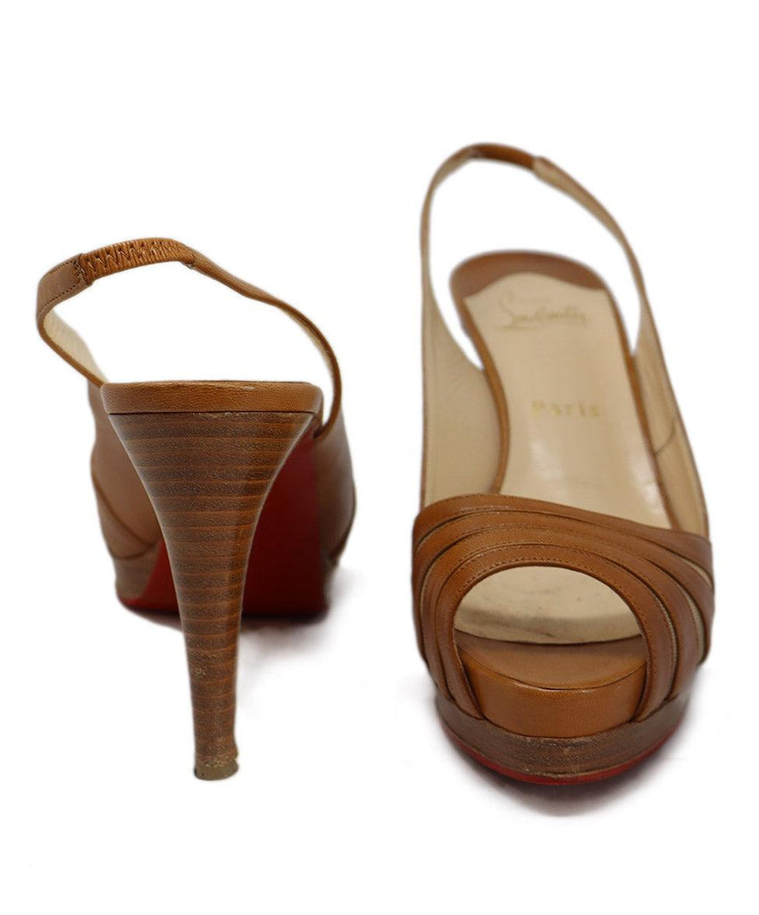 Christian Louboutin Tan Leather & Mesh Heels sz 7.5 - Michael's Consignment NYC