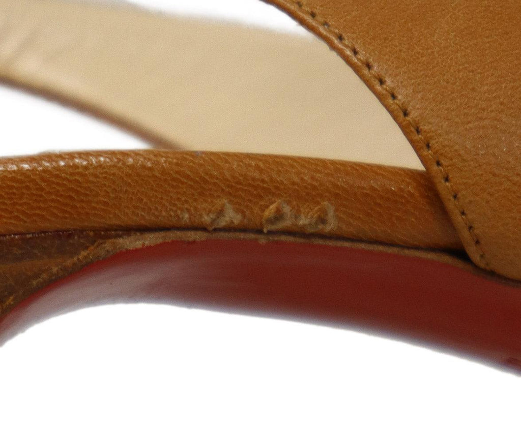 Christian Louboutin Tan Leather & Mesh Heels sz 7.5 - Michael's Consignment NYC
