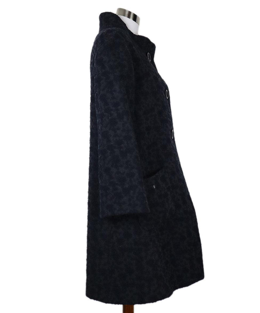 Cinzia Rocca Blue & Grey Wool Coat sz 10 - Michael's Consignment NYC