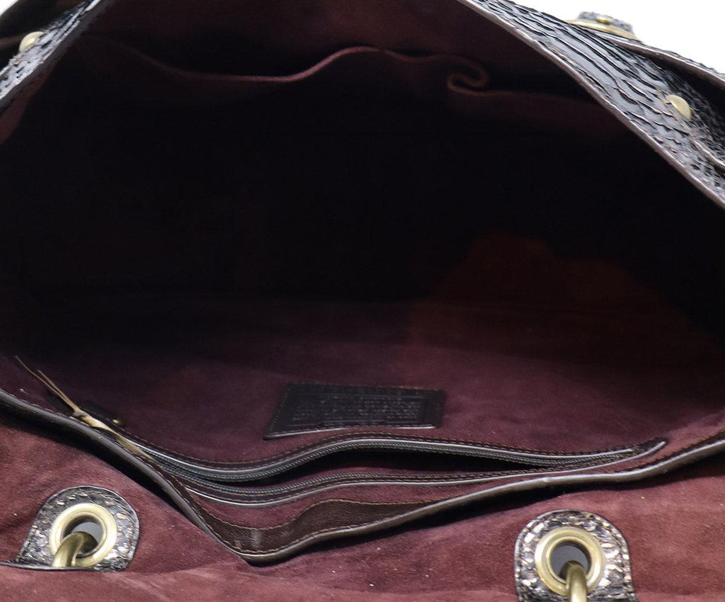 Coach Brown Python Leather Satchel - Michael's Consignment NYC
