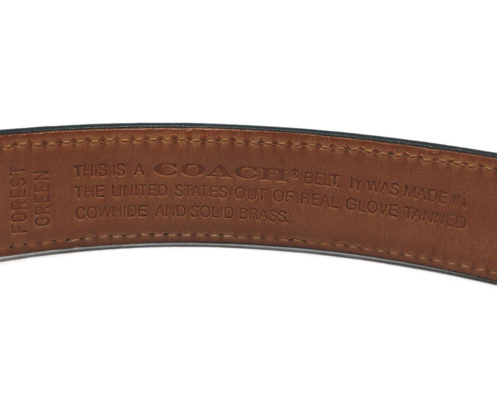 Coach Green Leather & Gold Hardware Belt - Michael's Consignment NYC