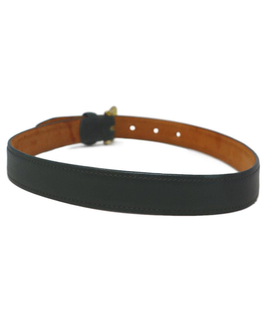 Coach Green Leather & Gold Hardware Belt - Michael's Consignment NYC