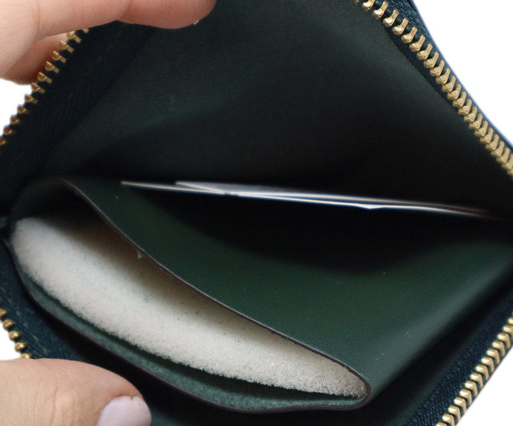 Comme Des Garcons Dark Green Leather Wallet - Michael's Consignment NYC