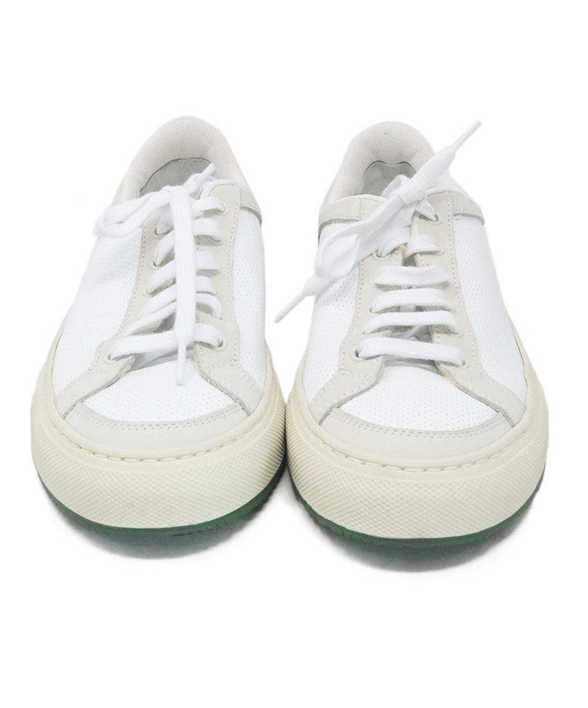 Common Projects White & Green Leather Sneakers sz 5 - Michael's Consignment NYC