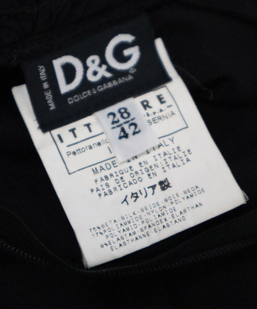 D&G Black Silk Sheer Ruffle Trim Blouse sz 6 - Michael's Consignment NYC