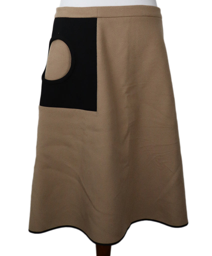 Derek Lam Tan & Black Wool Skirt sz 12 - Michael's Consignment NYC