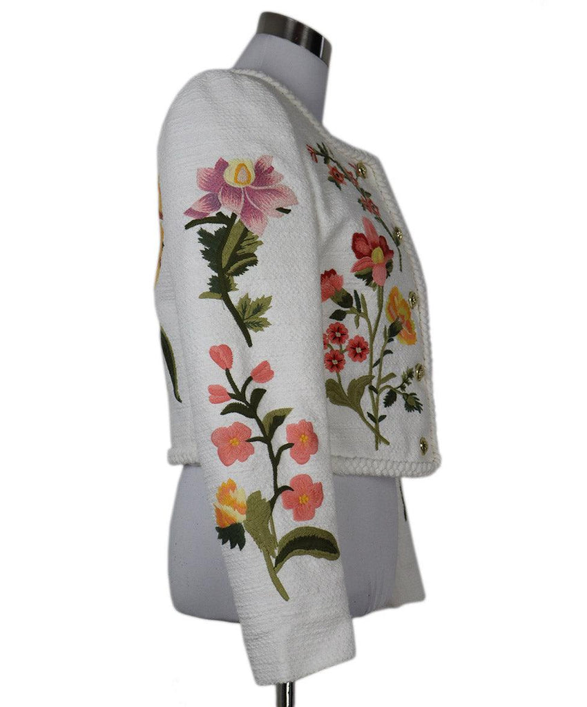 Derek Lam White & Multi Floral Embroidered Jacket sz 10 - Michael's Consignment NYC