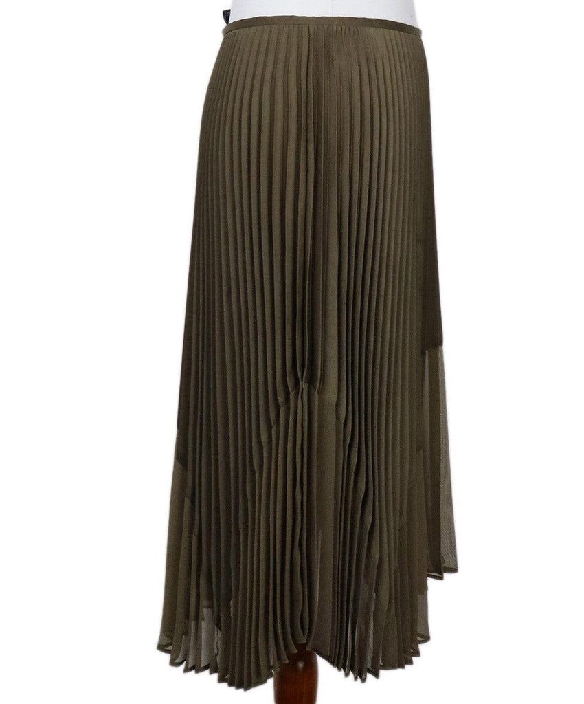 DKNY Olive Green Pleated Skirt sz 2 - Michael's Consignment NYC