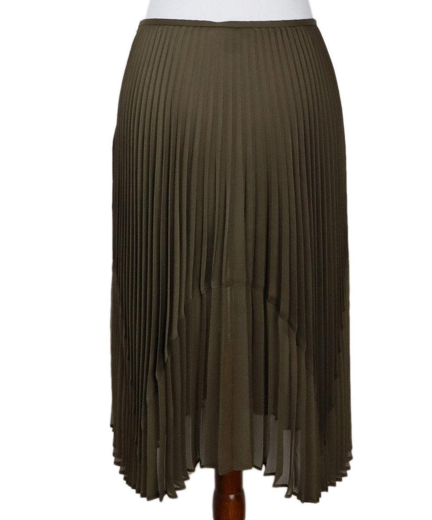 DKNY Olive Green Pleated Skirt sz 2 - Michael's Consignment NYC