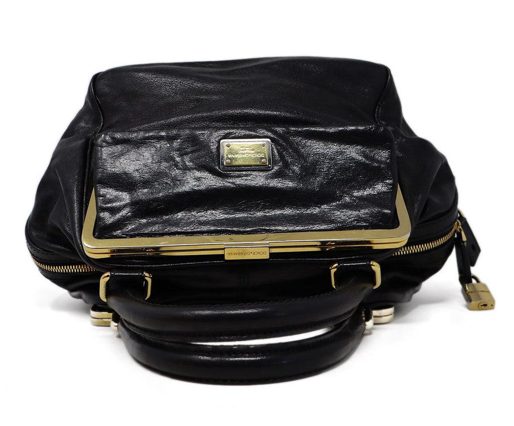 Dolce & Gabbana Black Leather Satchel - Michael's Consignment NYC