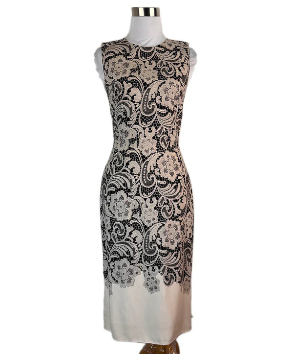 Dolce & Gabbana Black & Beige Lace Print Dress sz38 l Michael's Luxury Consignment – Michael's Consignment NYC