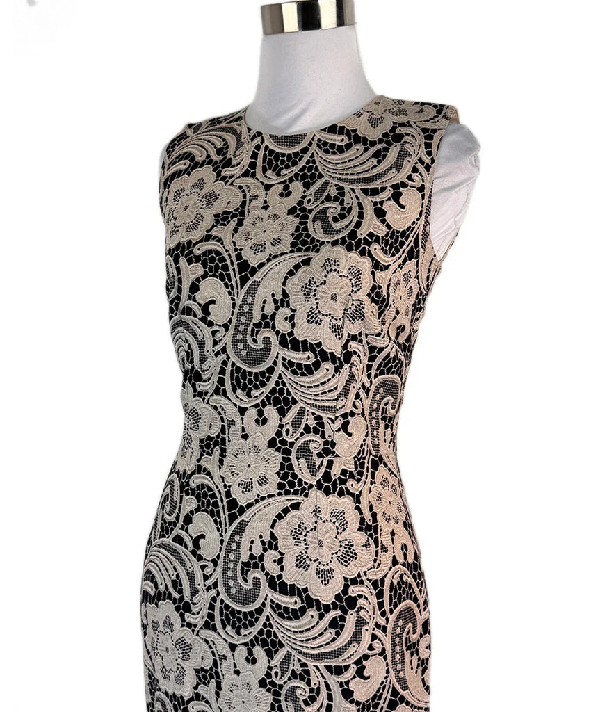 Dolce & Gabbana Black & Beige Lace Print Dress sz38 l Michael's Luxury Consignment – Michael's Consignment NYC