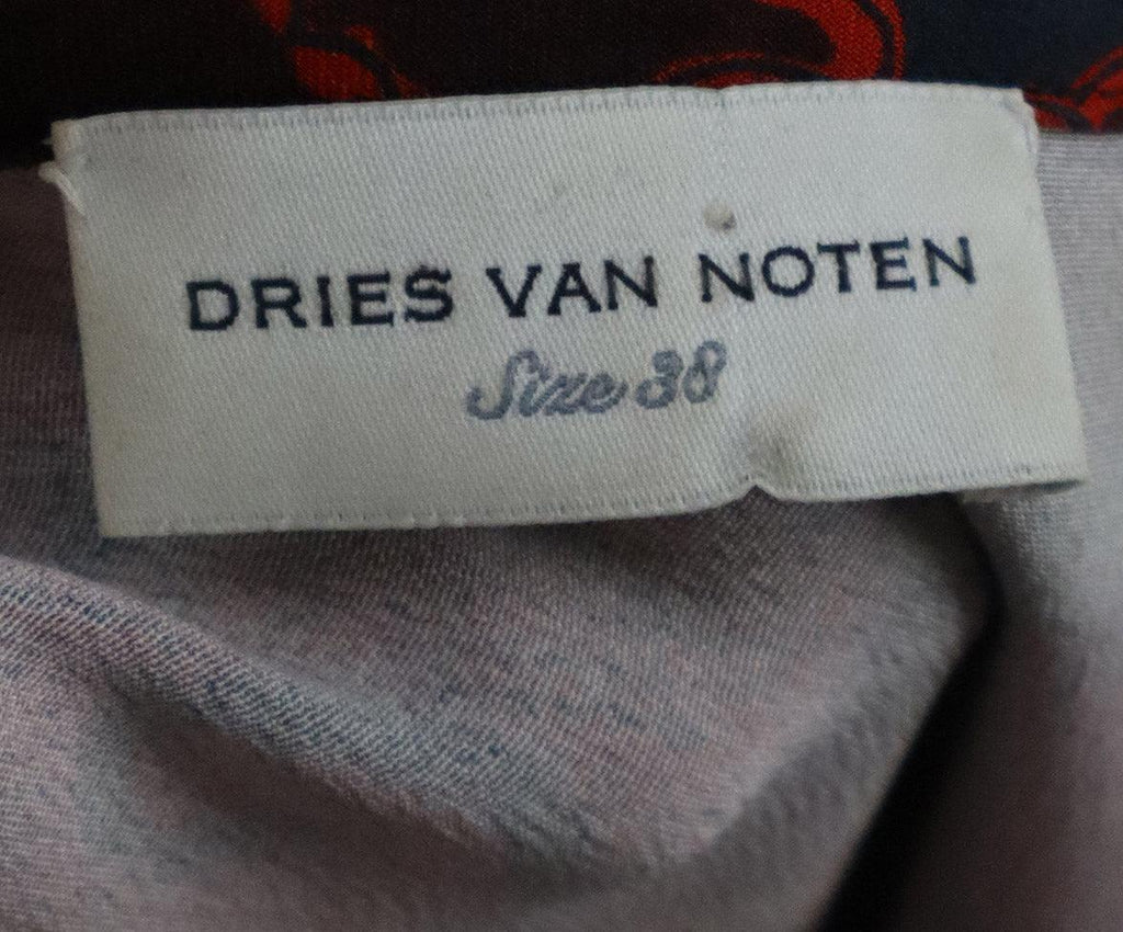 Dries Van Noten Burgundy & Green Print Dress sz 4 - Michael's Consignment NYC