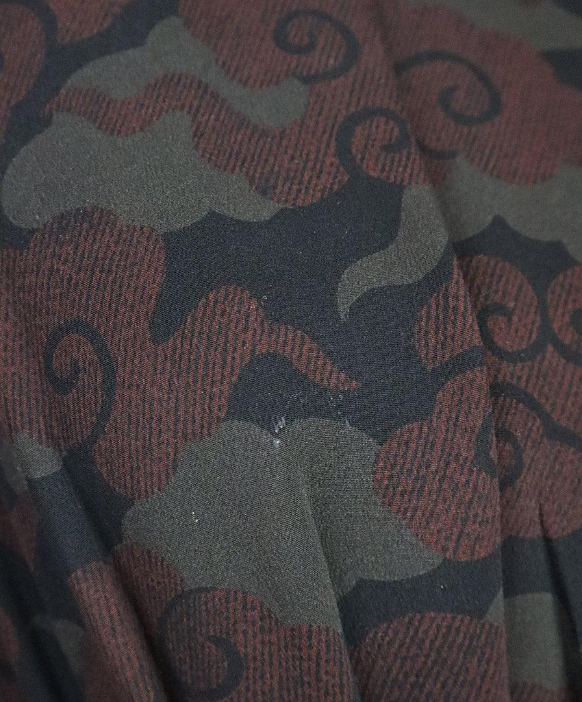Dries Van Noten Burgundy & Green Print Dress sz 4 - Michael's Consignment NYC