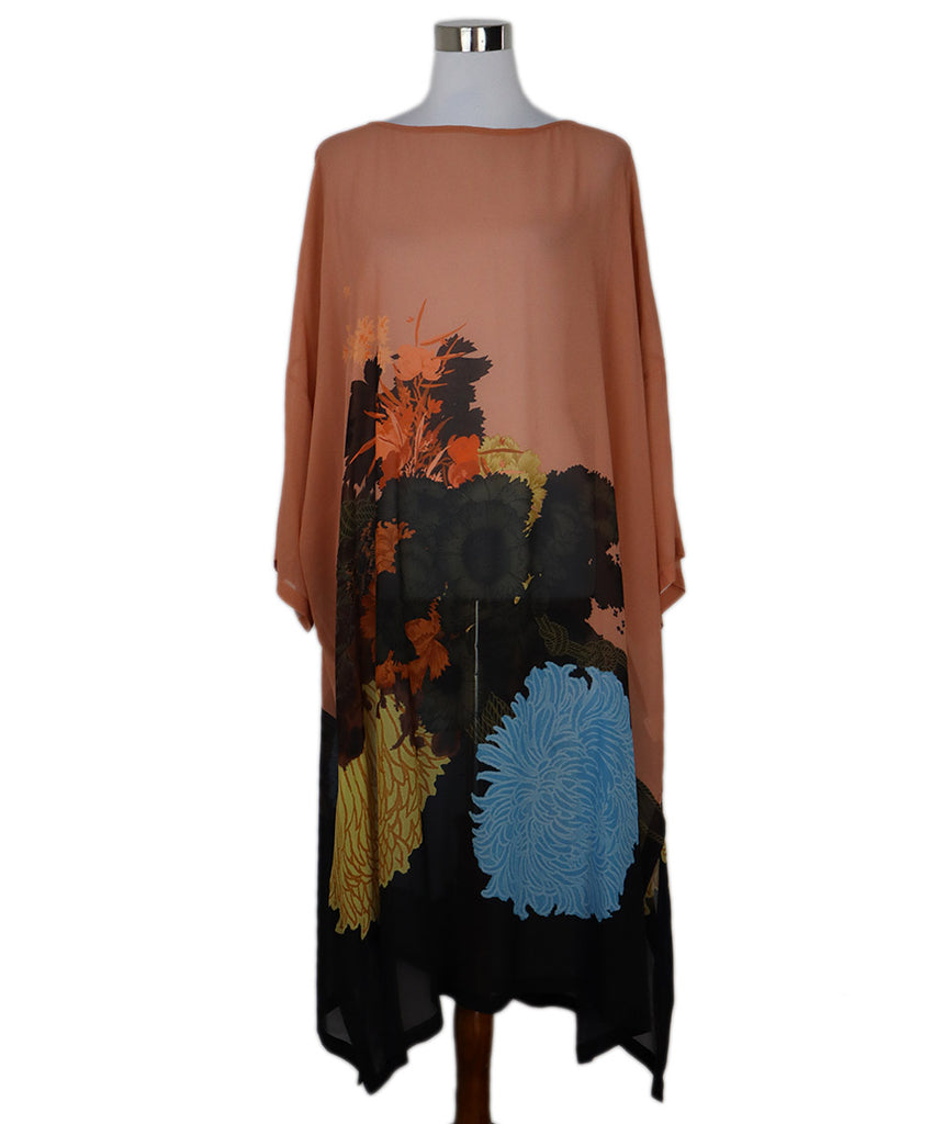 Dries Van Noten Pink Floral Print Silk Dress sz 6 - Michael's Consignment NYC