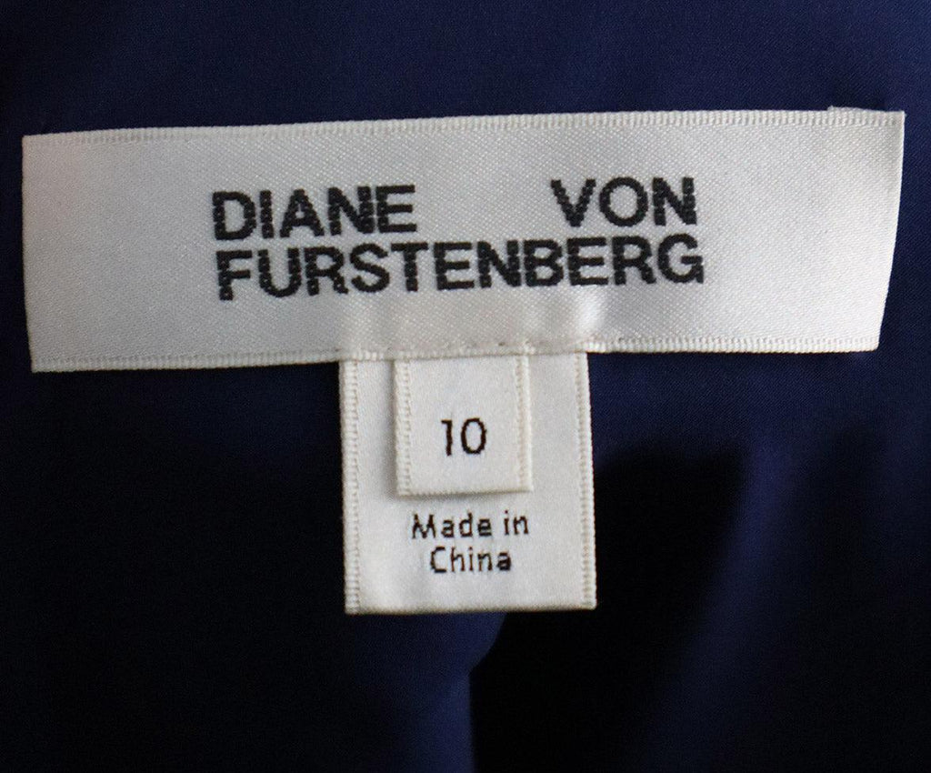 DVF Blue Turquoise Print Cotton Dress sz 10 - Michael's Consignment NYC