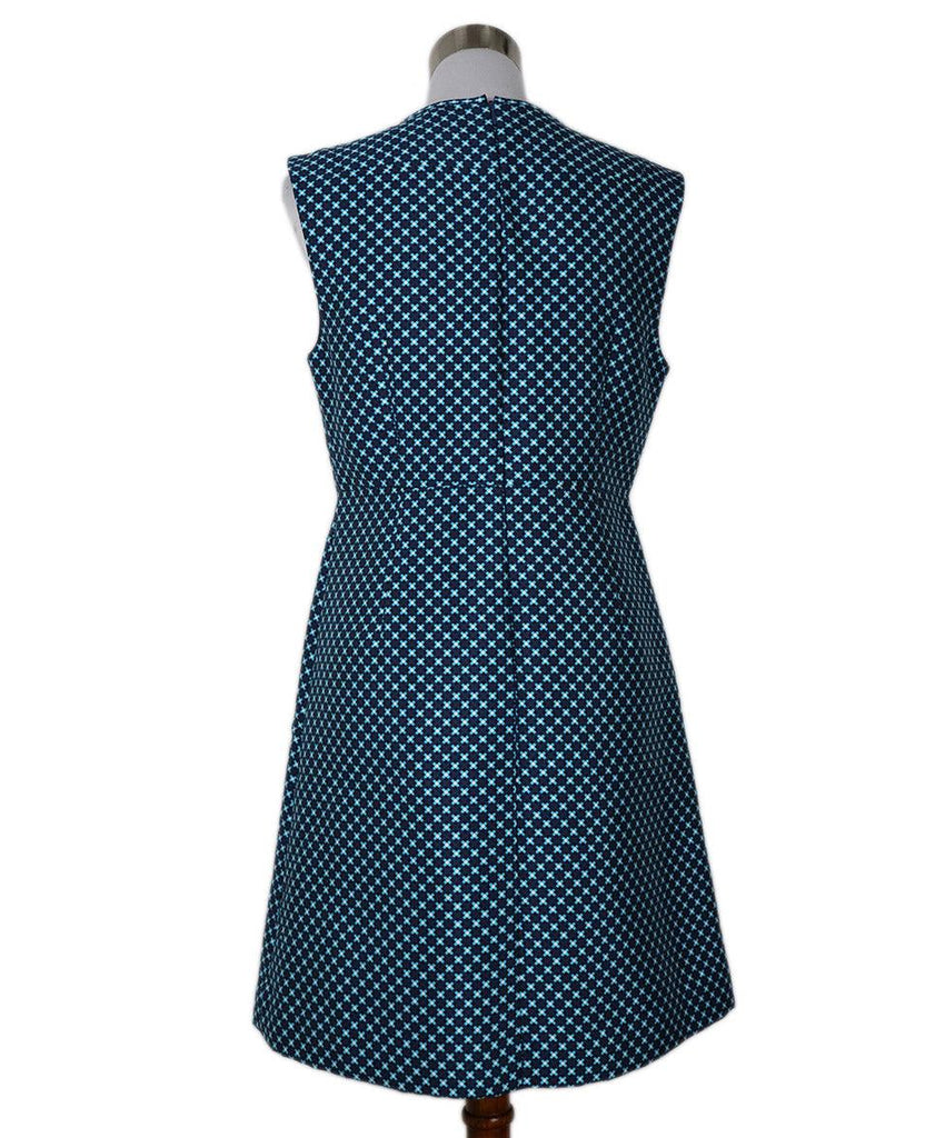 DVF Blue Turquoise Print Cotton Dress sz 10 - Michael's Consignment NYC