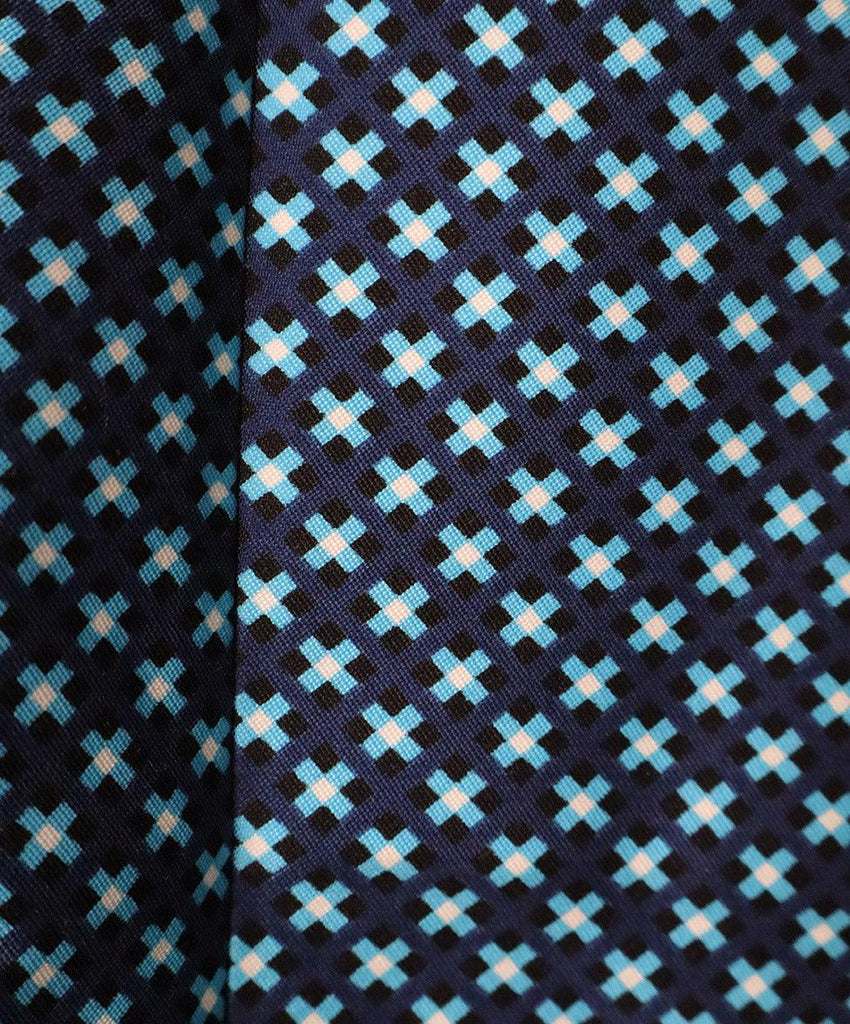 DVF Blue Turquoise Print Cotton Dress sz 10 - Michael's Consignment NYC