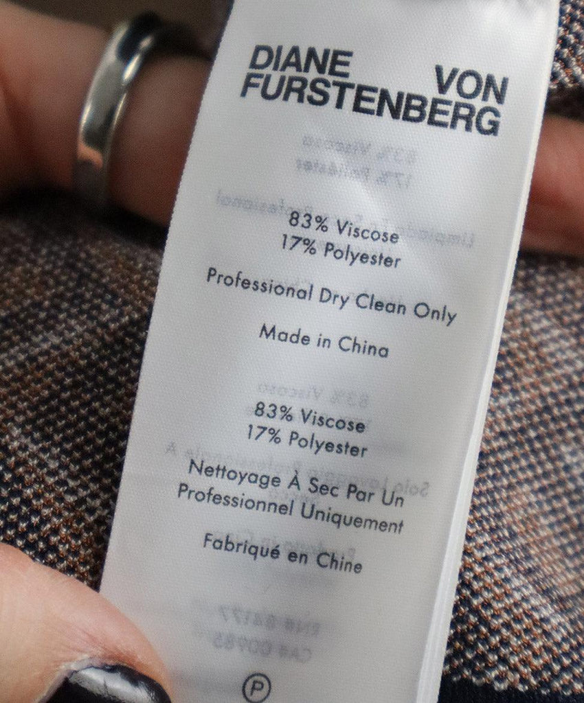 DVF Brown & Navy Print Dress sz 4 - Michael's Consignment NYC