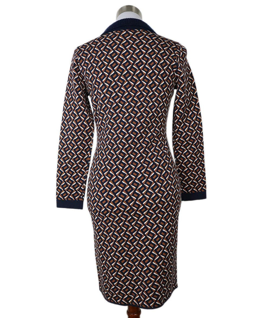 DVF Brown & Navy Print Dress sz 4 - Michael's Consignment NYC