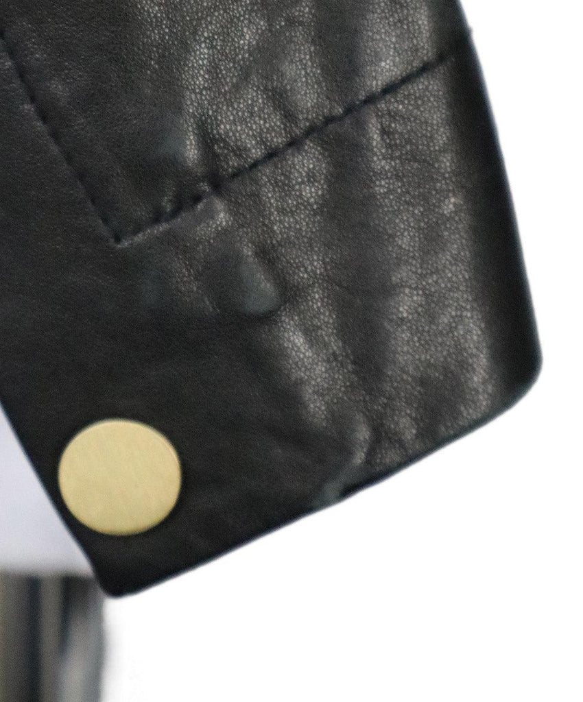 DVF Cropped Black Leather Jacket sz 0 - Michael's Consignment NYC