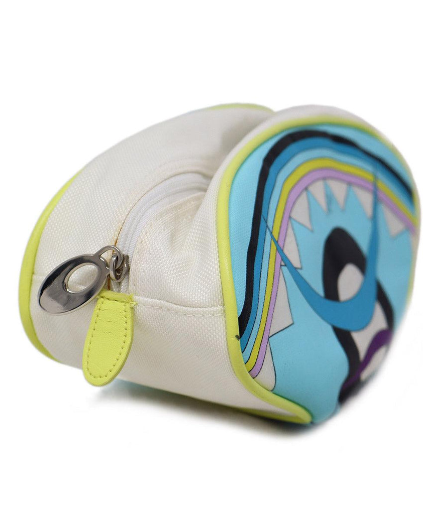 Emilio Pucci Aqua & White Print Cosmetic Bag - Michael's Consignment NYC
