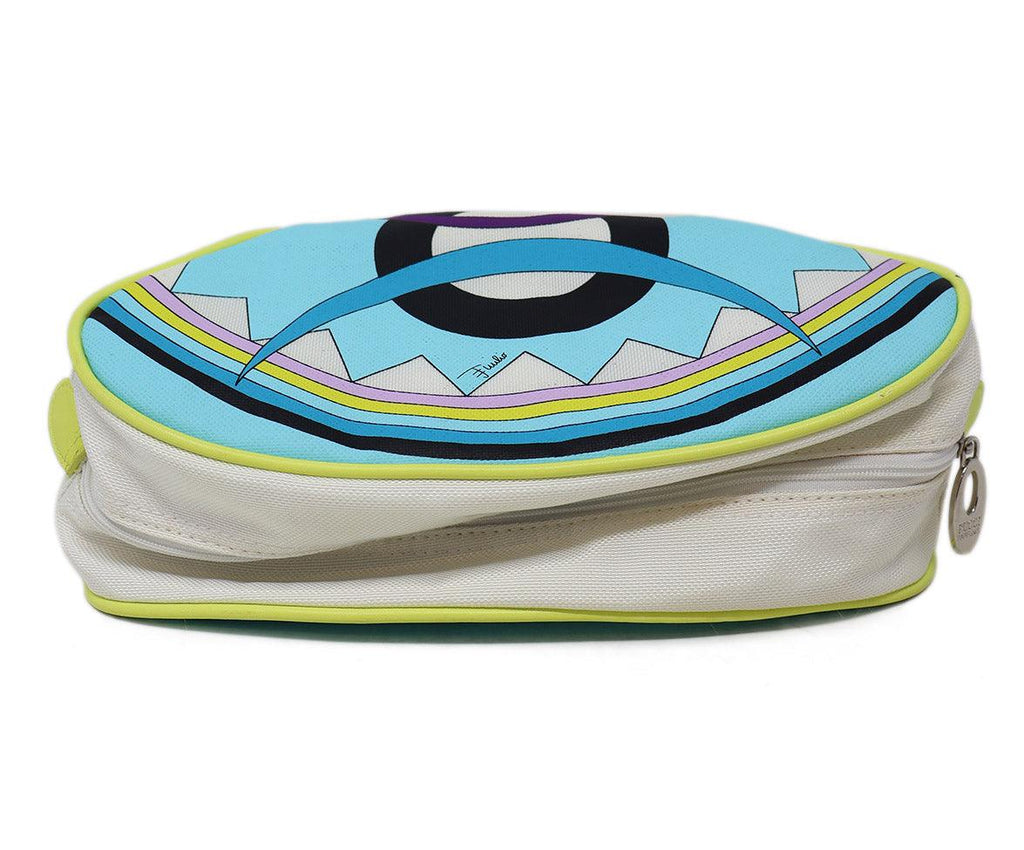 Emilio Pucci Aqua & White Print Cosmetic Bag - Michael's Consignment NYC