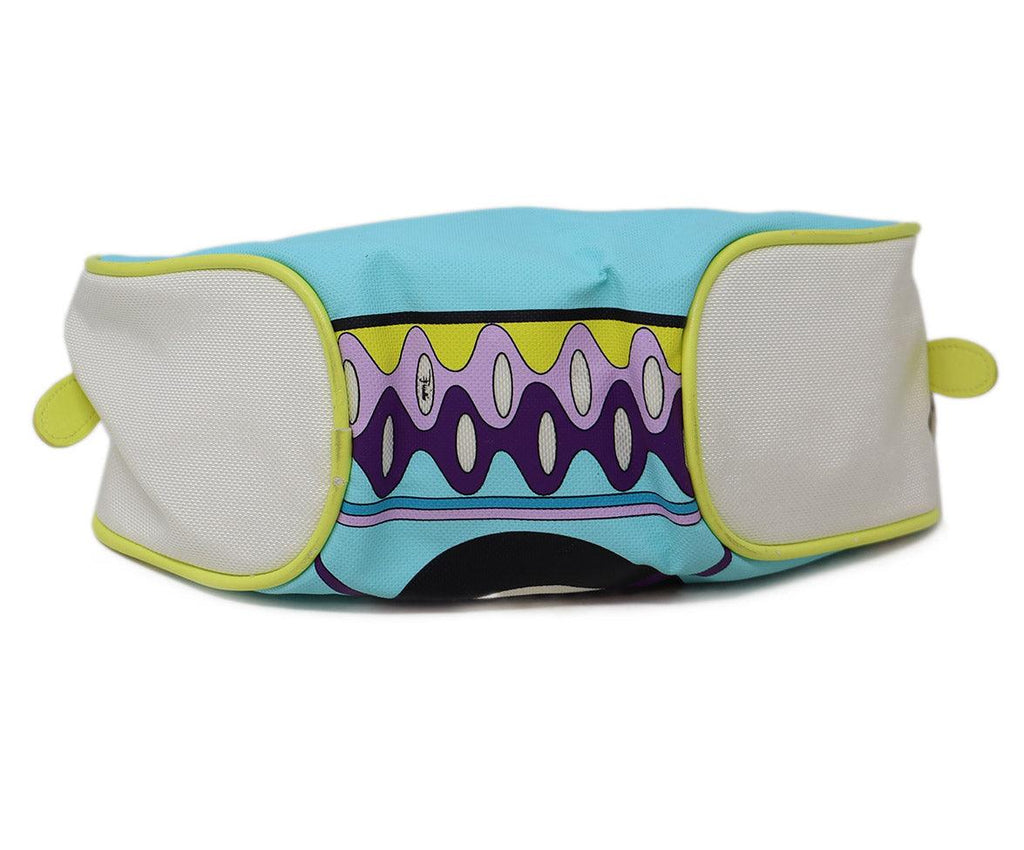 Emilio Pucci Aqua & White Print Cosmetic Bag - Michael's Consignment NYC