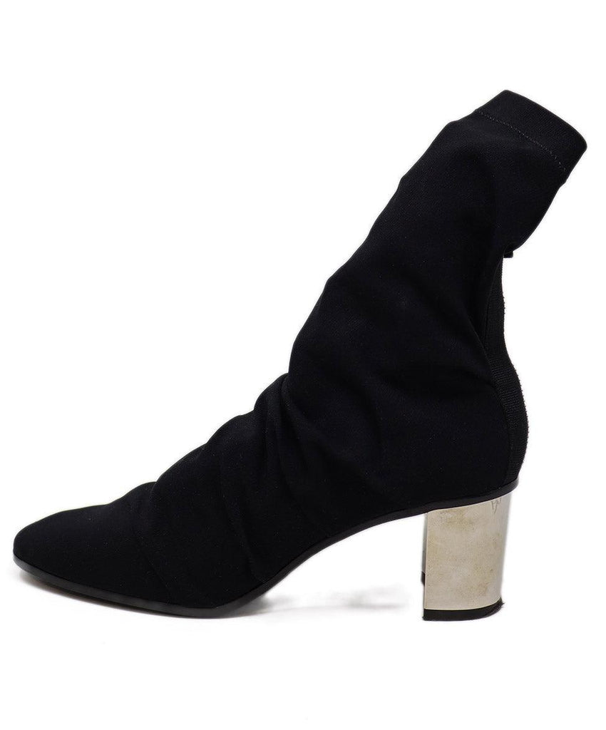 Emilio Pucci Black Nylon & Silver Heel Booties sz 6.5 - Michael's Consignment NYC