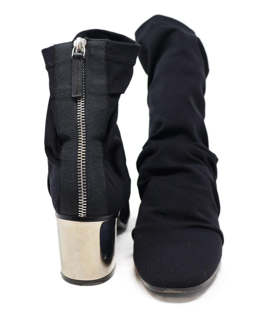Emilio Pucci Black Nylon & Silver Heel Booties sz 6.5 - Michael's Consignment NYC
