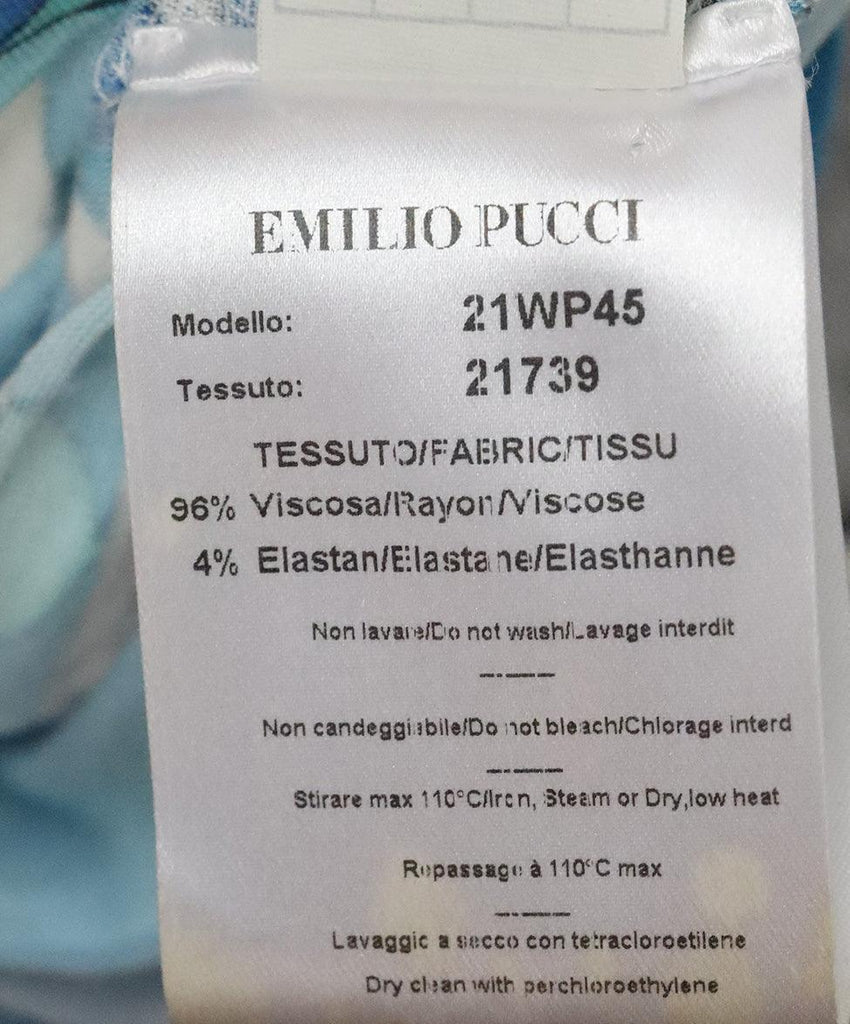 Emilio Pucci Blue & White Print Top sz 4 - Michael's Consignment NYC