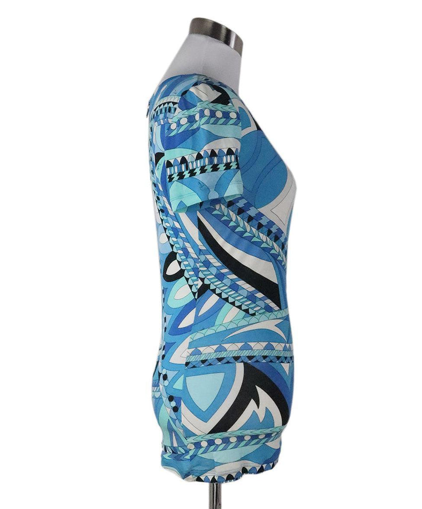 Emilio Pucci Blue & White Print Top sz 4 - Michael's Consignment NYC