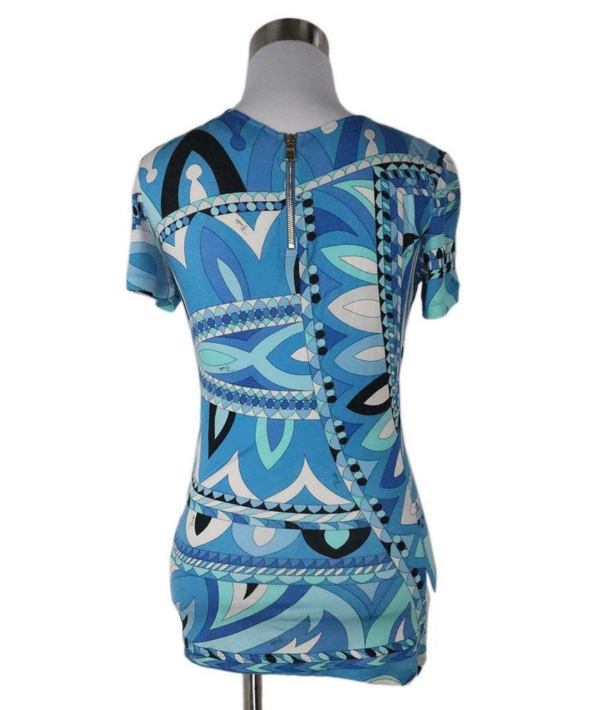 Emilio Pucci Blue & White Print Top sz 4 - Michael's Consignment NYC